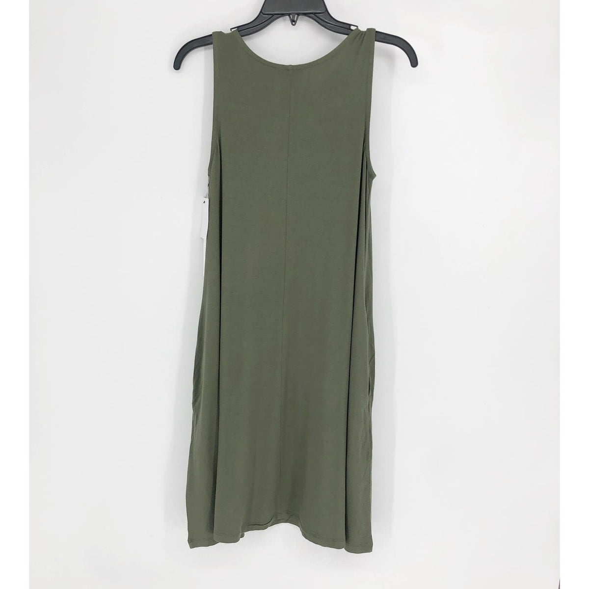 Caslon Womens Swing Dress XS Green Tank Sleeveless Round Neck Pockets NWT