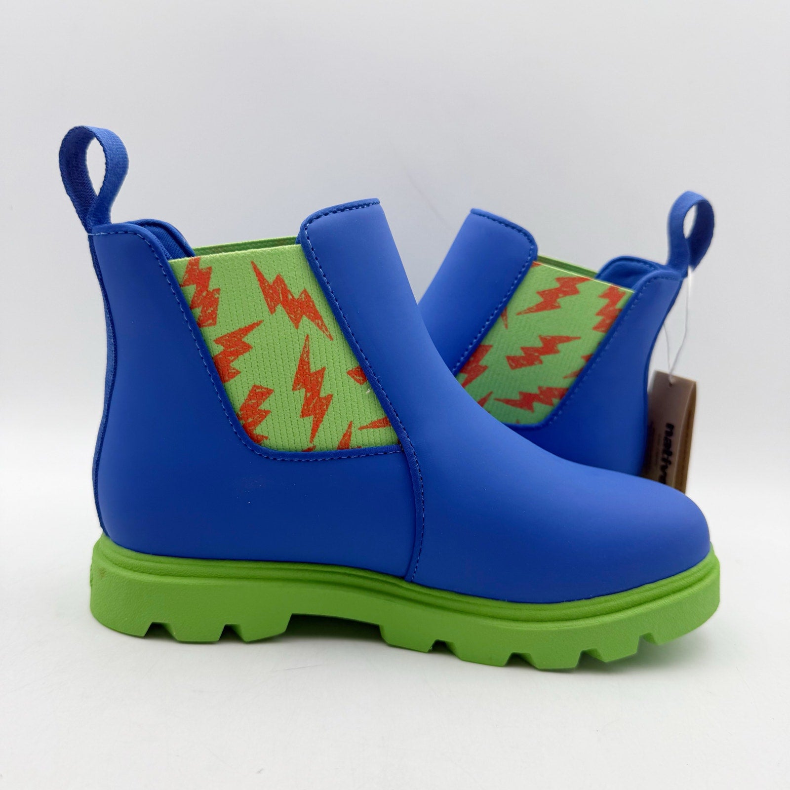 Native Boys Kensington Treklite Bloom Boots US 1 Blue Green Lightning Bolts NIB