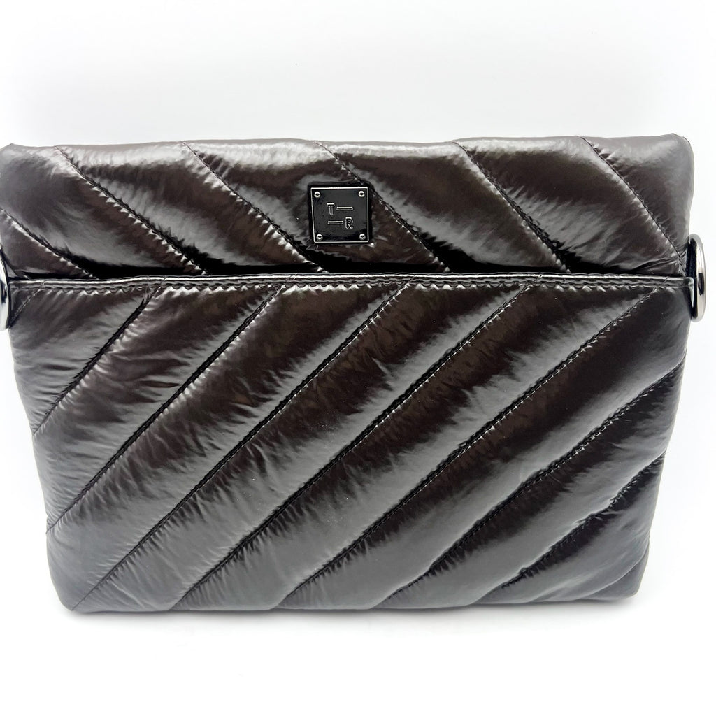 THINK ROYLN Diagonal Bum Bag 2.0 Medium Glossy Chocolate Brown NWOT