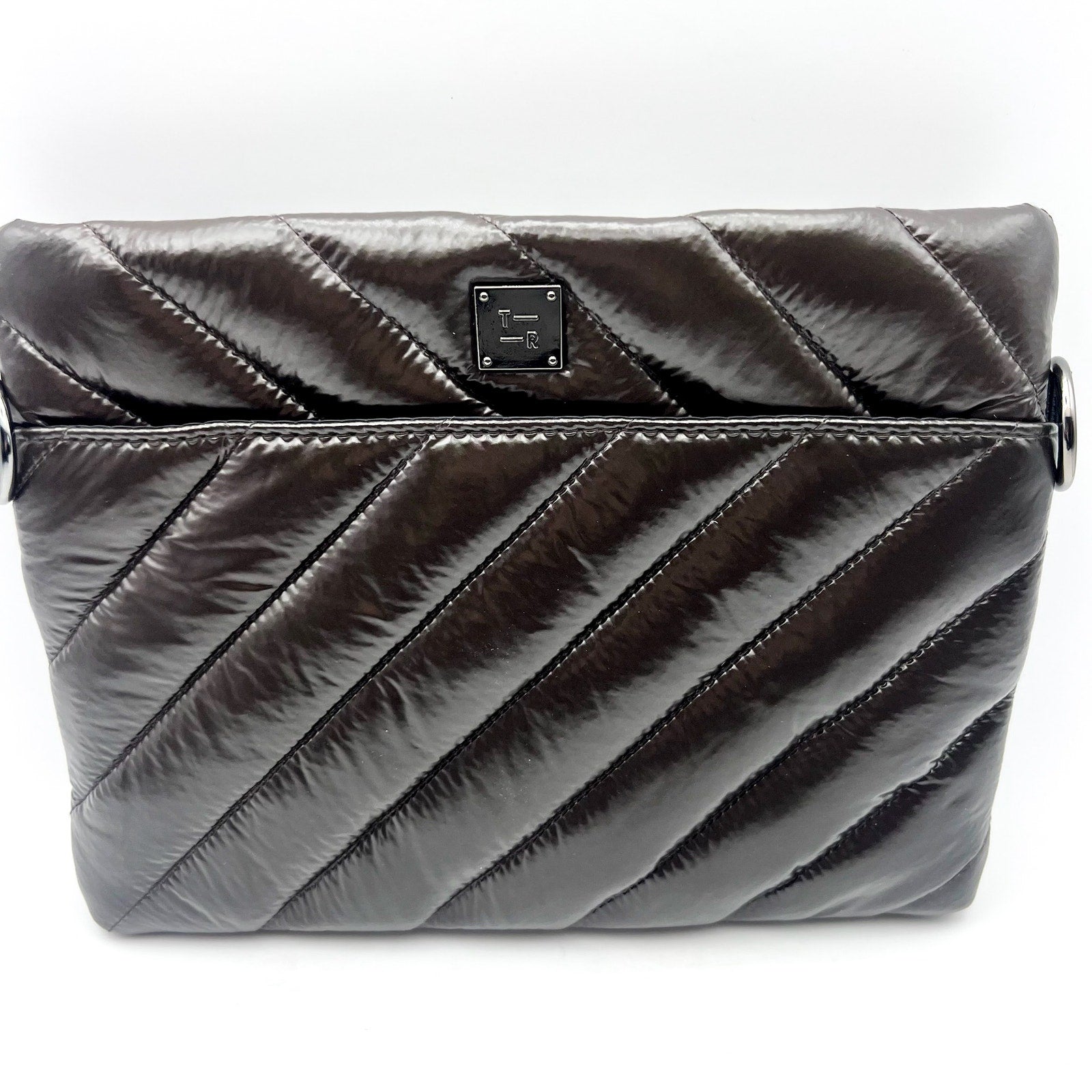 THINK ROYLN Diagonal Bum Bag 2.0 Medium Glossy Chocolate Brown NWOT