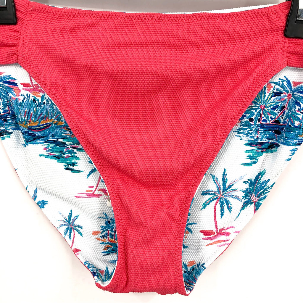 TOMMY BAHAMA Island Cays Tropical Rev Hipster Bikini Bottoms Large White NWT