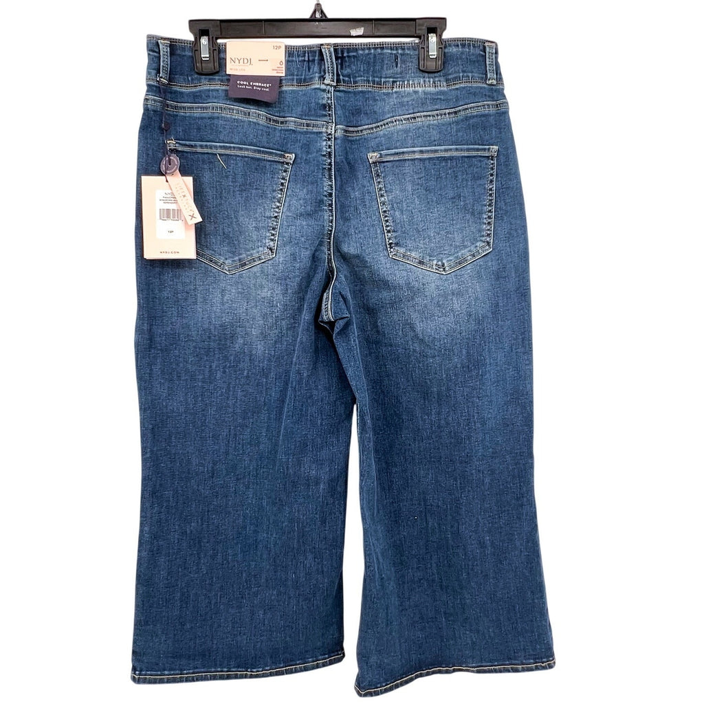 NYDJ Womens Major Wide Leg Capri Jeans 12 PETITE Serendipity Blue NWT