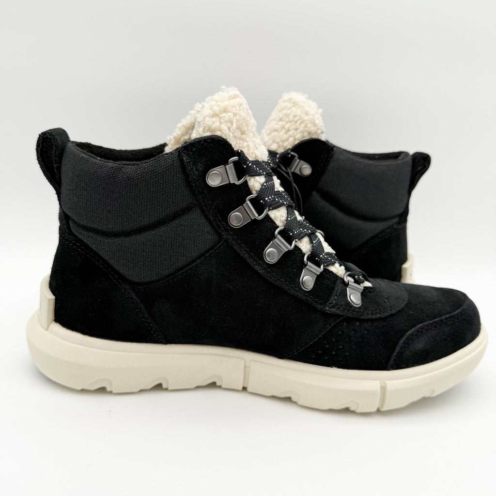 Sorel Women Explorer Next Hiker Bootie US 7 Black Suede Waterproof Insulated NIB