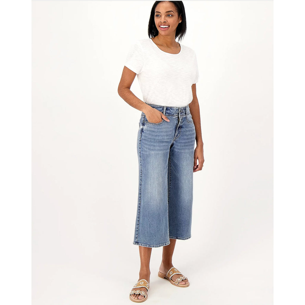 NYDJ Womens Major Wide Leg Capri Jeans Size 6 Fantasy Blue NWOT