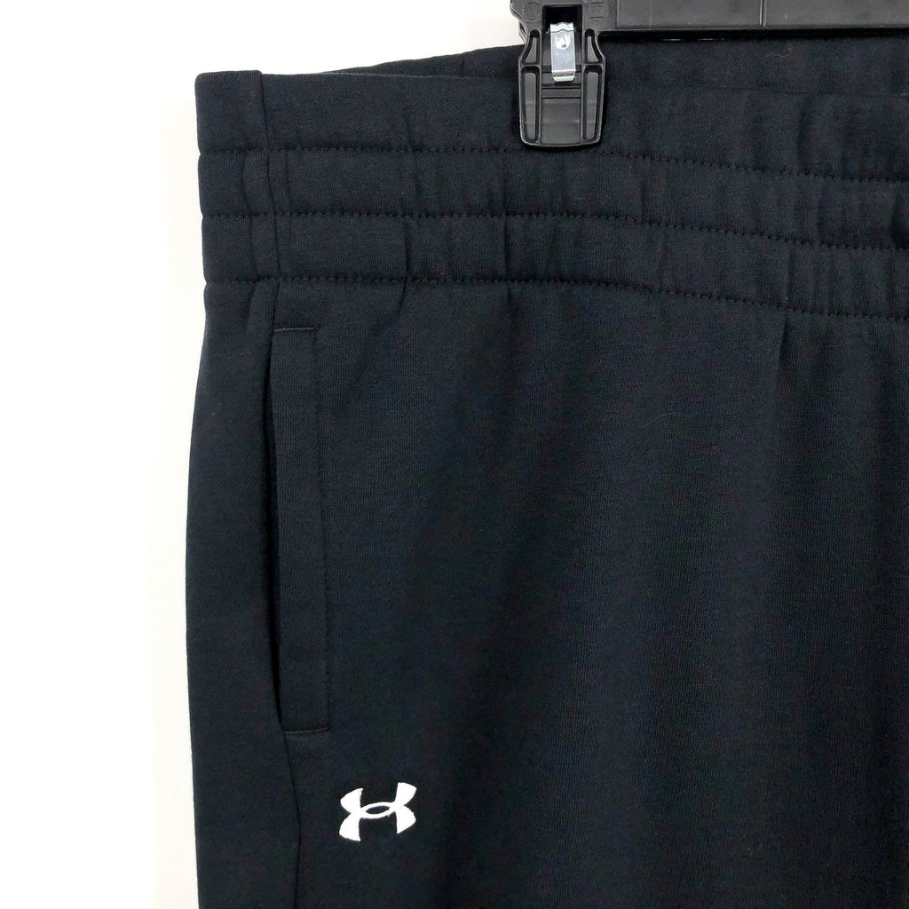 UNDER ARMOUR Womens Training Rival Fleece Joggers 1X Black Drawstring Pants NWT