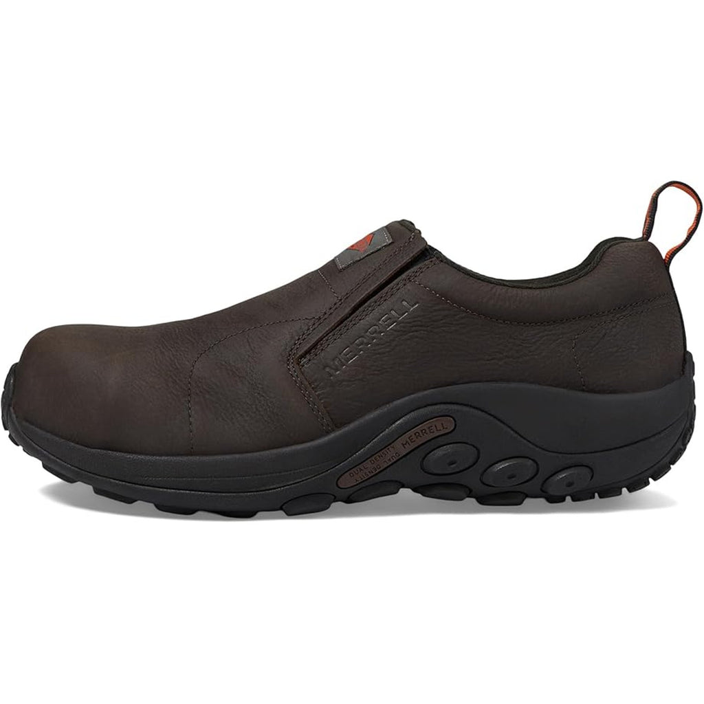 Merrell Mens Jungle Moc Toe Work Shoes US 15 M Brown Suede Slip On Comp Toe NIB