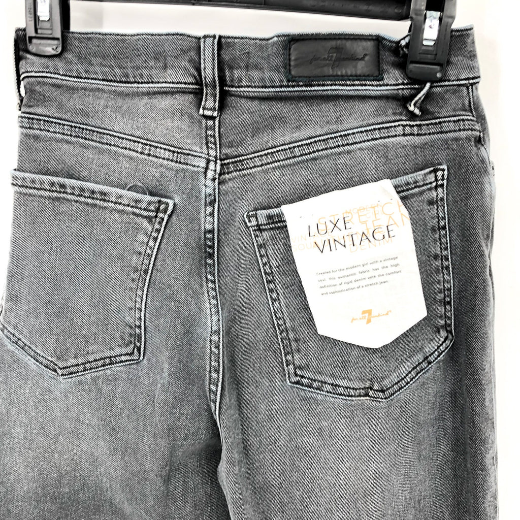 7 FOR ALL MANKIND Womens Ultra High Rise Cropped Jo Jeans Size 28 US 6 Grey NWT