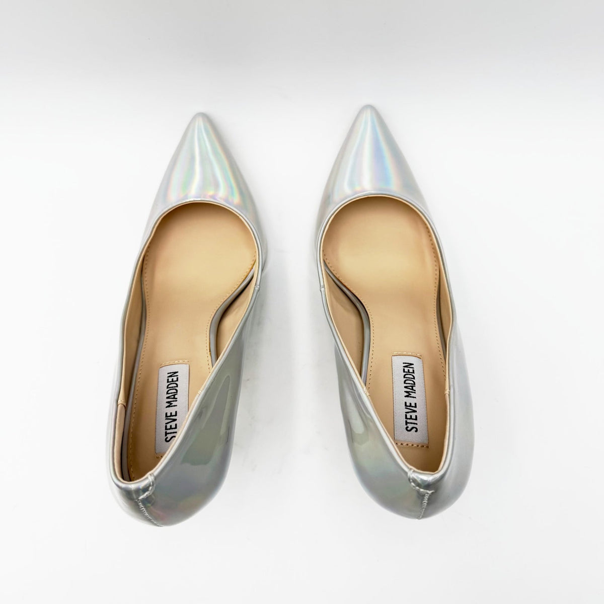 Steve Madden Womens Salza Pointed Toe Pumps Size 8.5 Silver Iridescent NWOB