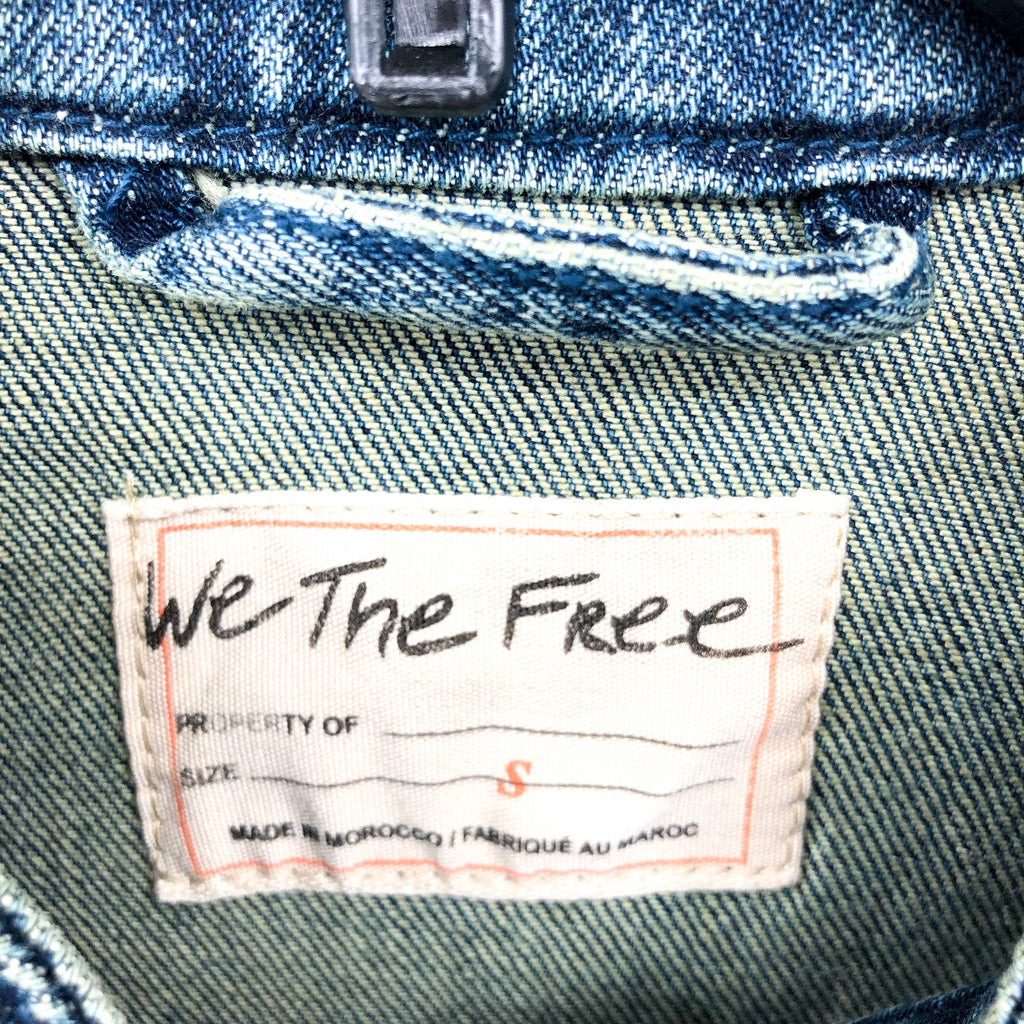 FREE PEOPLE x WE THE FREE Fast Lane Denim Moto Jacket Small Alchemy Blue NWT