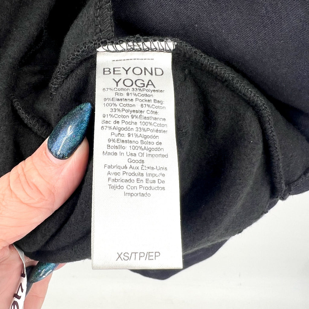 BEYOND YOGA Women's LuxeFleece Hooded Jacket Size XS Black Long Sleeve NWT