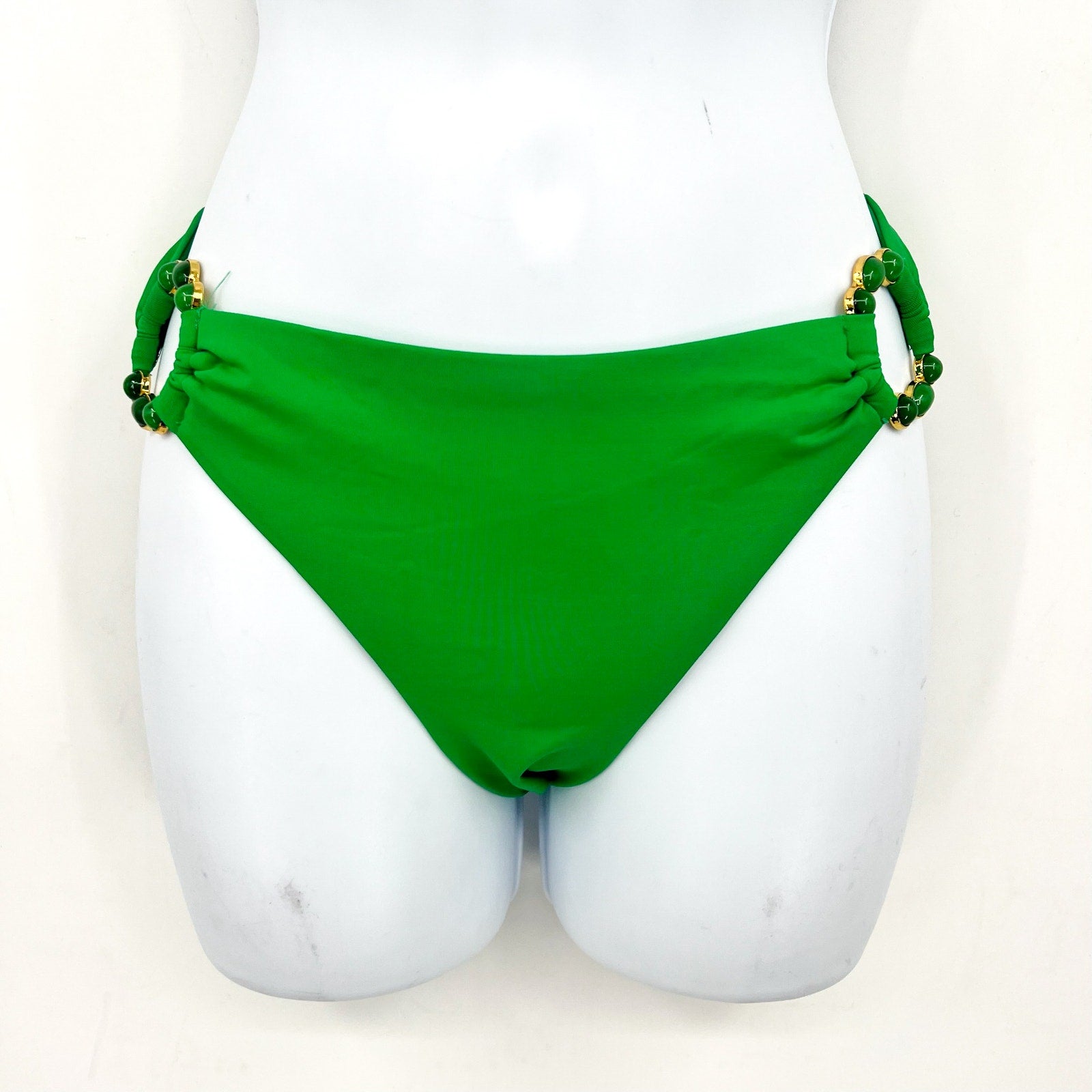 BECCA Women's Ring Hipster Bikini Bottom Large Evergreen Marble Canyon NWT