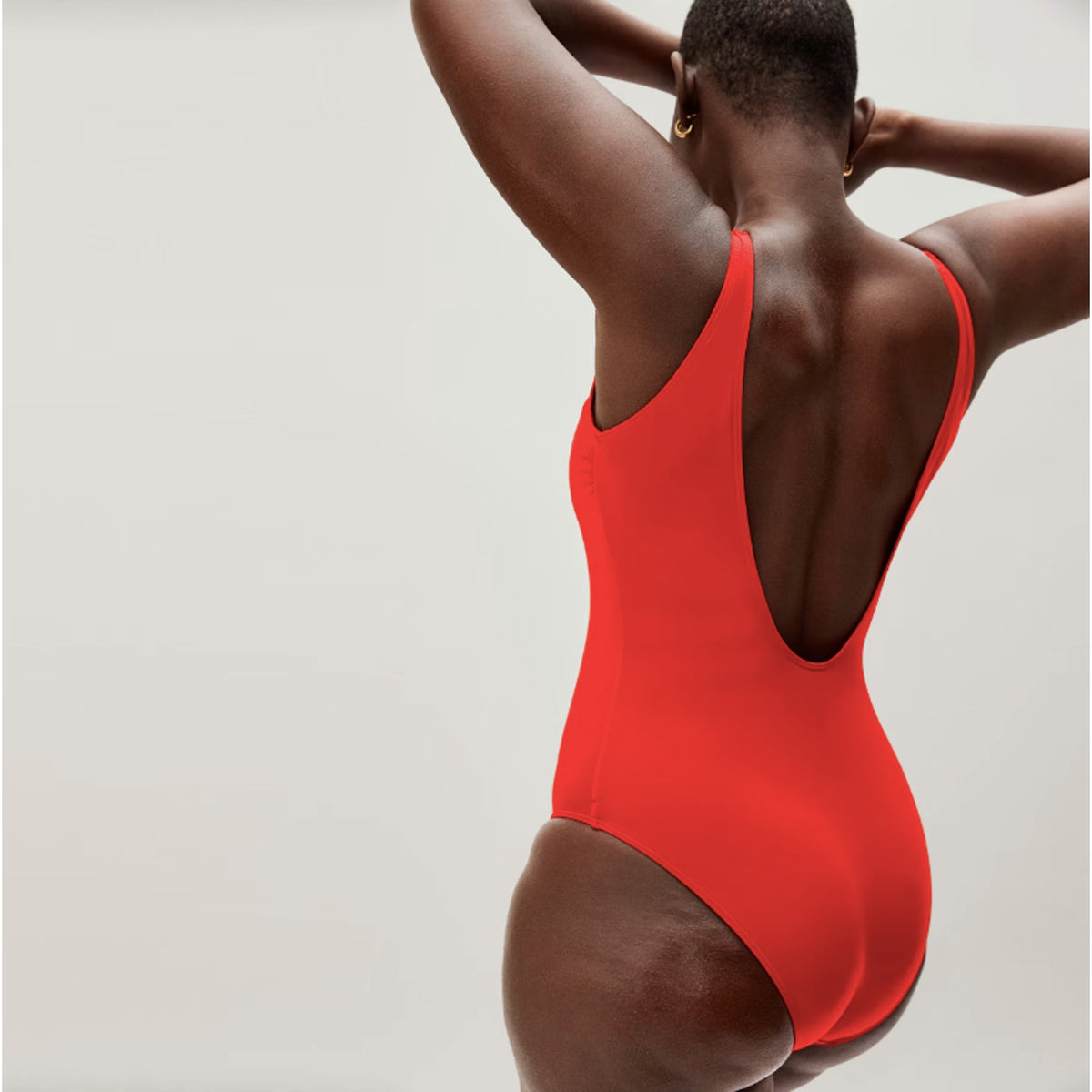 Everlane Womens One Piece Swimsuit XXS Red Square-Neck Low Back NWT