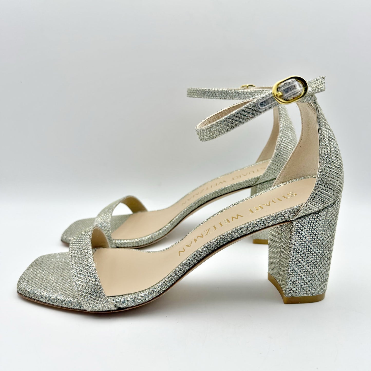 Stuart Weitzman Womens Nudistcurve 75 Block Sandal US 7.5B EU 38 Multi-color