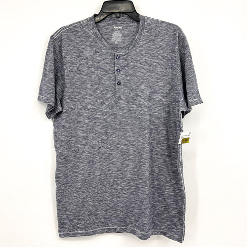 ABOUND Mens Jersey Slub Henley Tee MEDIUM Blue White Short Sleeve Cotton NWT