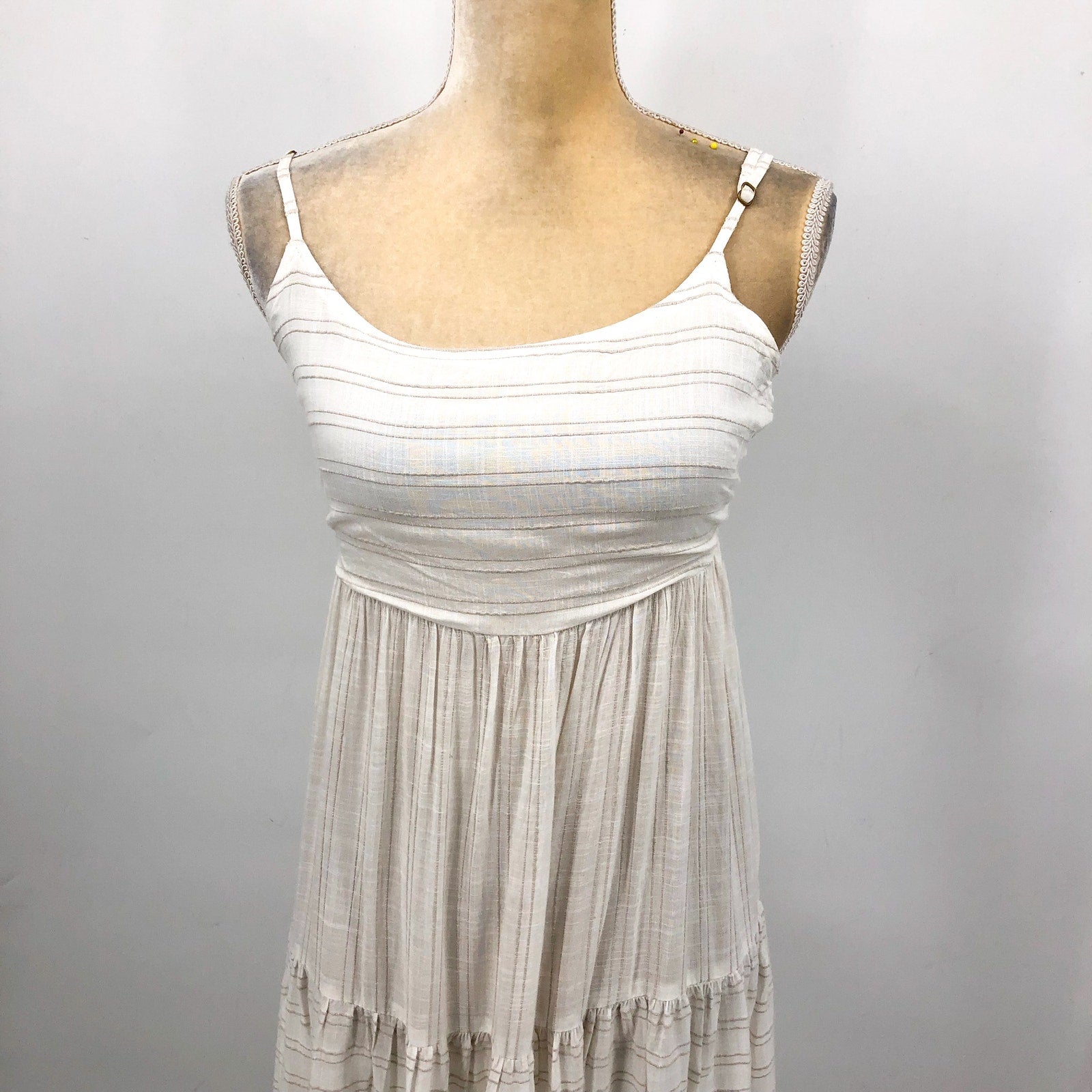 L*SPACE Women's Santorini Summer Maxi Dress Medium Cream Medium Tank NWT