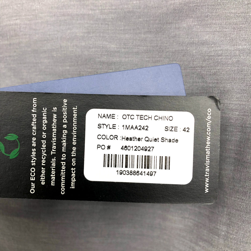 TRAVIS MATHEW Men's Open To Close Tech Chino Pants 42x31 Grey Heather Quit NWT
