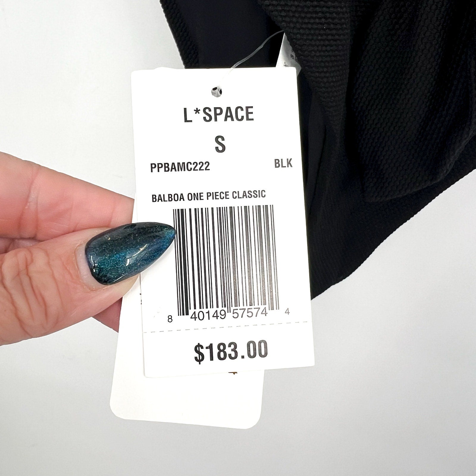 L*SPACE Women's Balboa Classic One Piece Swimsuit Small Black Tie Waist NWT
