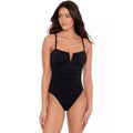 LAUREN RALPH LAUREN Beach Club Shaping One Piece Swimsuit Sz 8 Black V Wire NWT