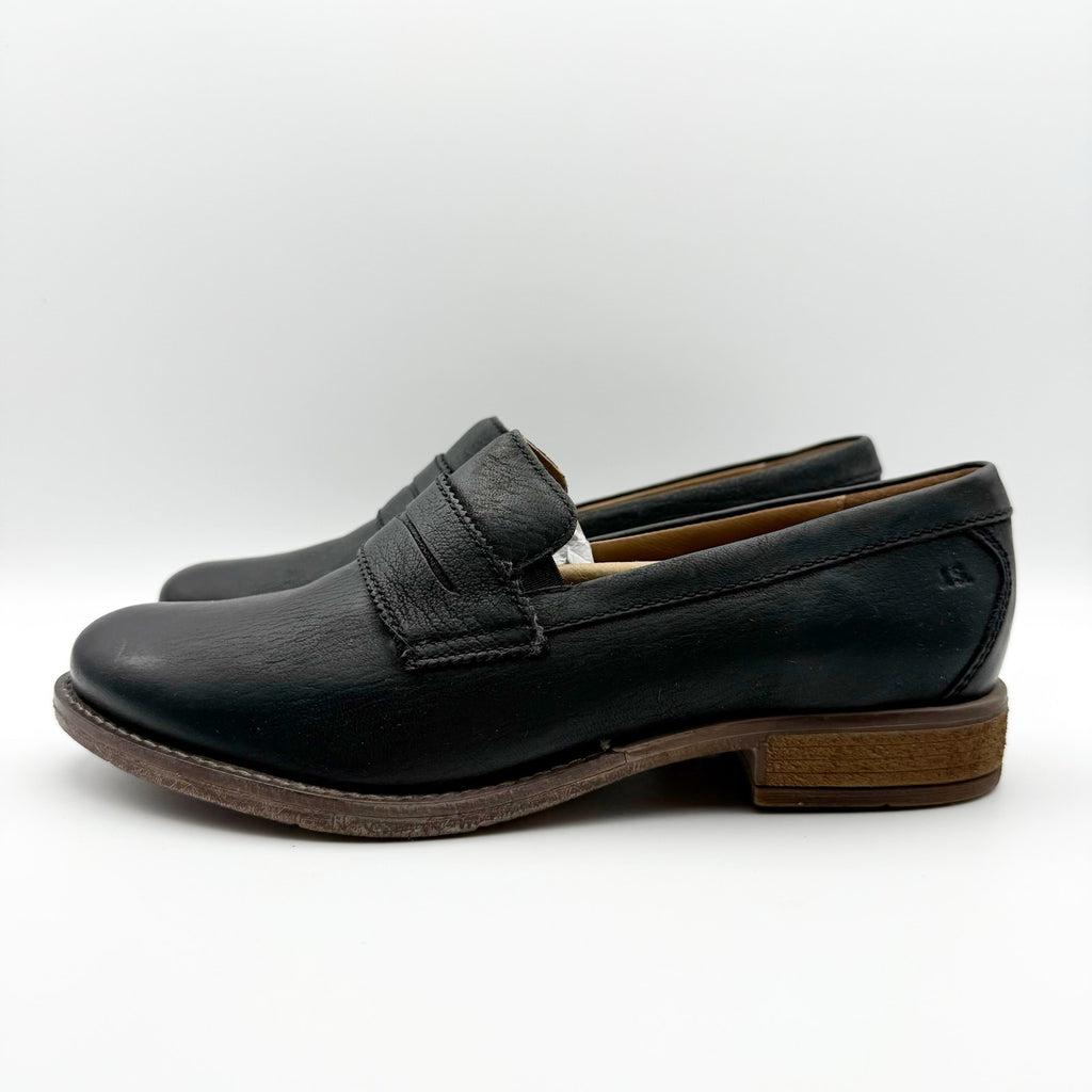 Josef Seibel Womens Sienna 96 Loafers EU 37 US 6.5 Black Washed Leather Shoe NIB