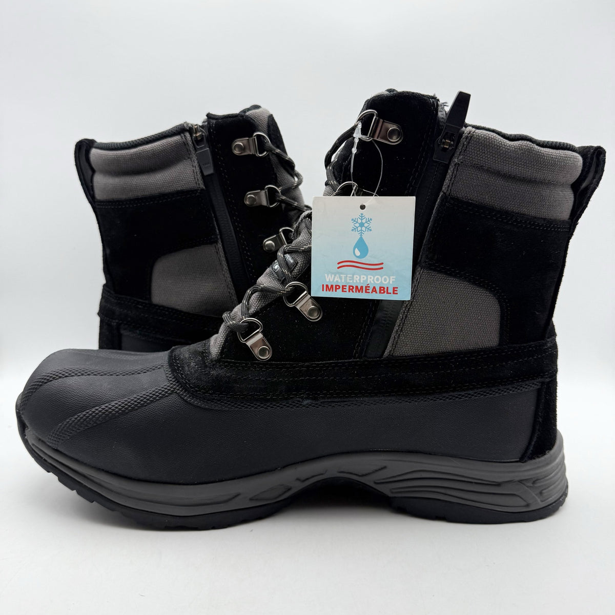 Propet Mens Cortland Boots Size 12 X 3E EU 45.5 Black Canvas Waterproof NIB
