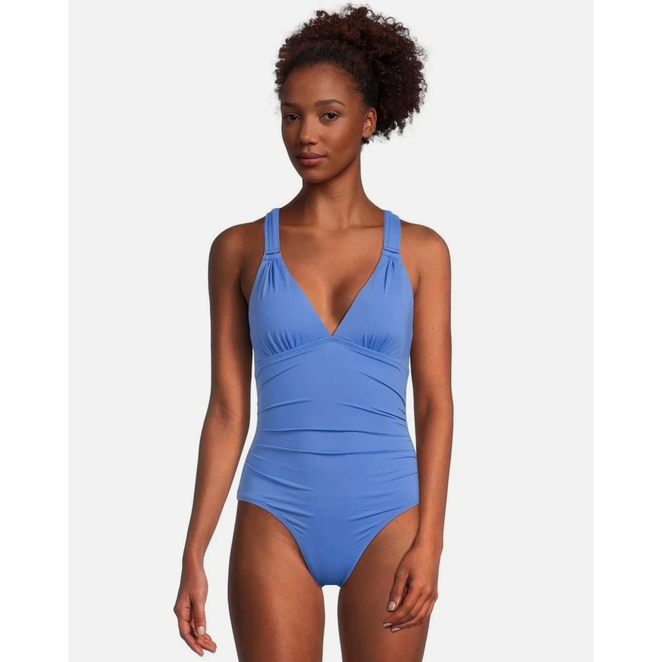 TOMMY BAHAMA Novelty Pearl One-Piece Swimsuit 10 Cornflower Blue Lace-Back NWOT