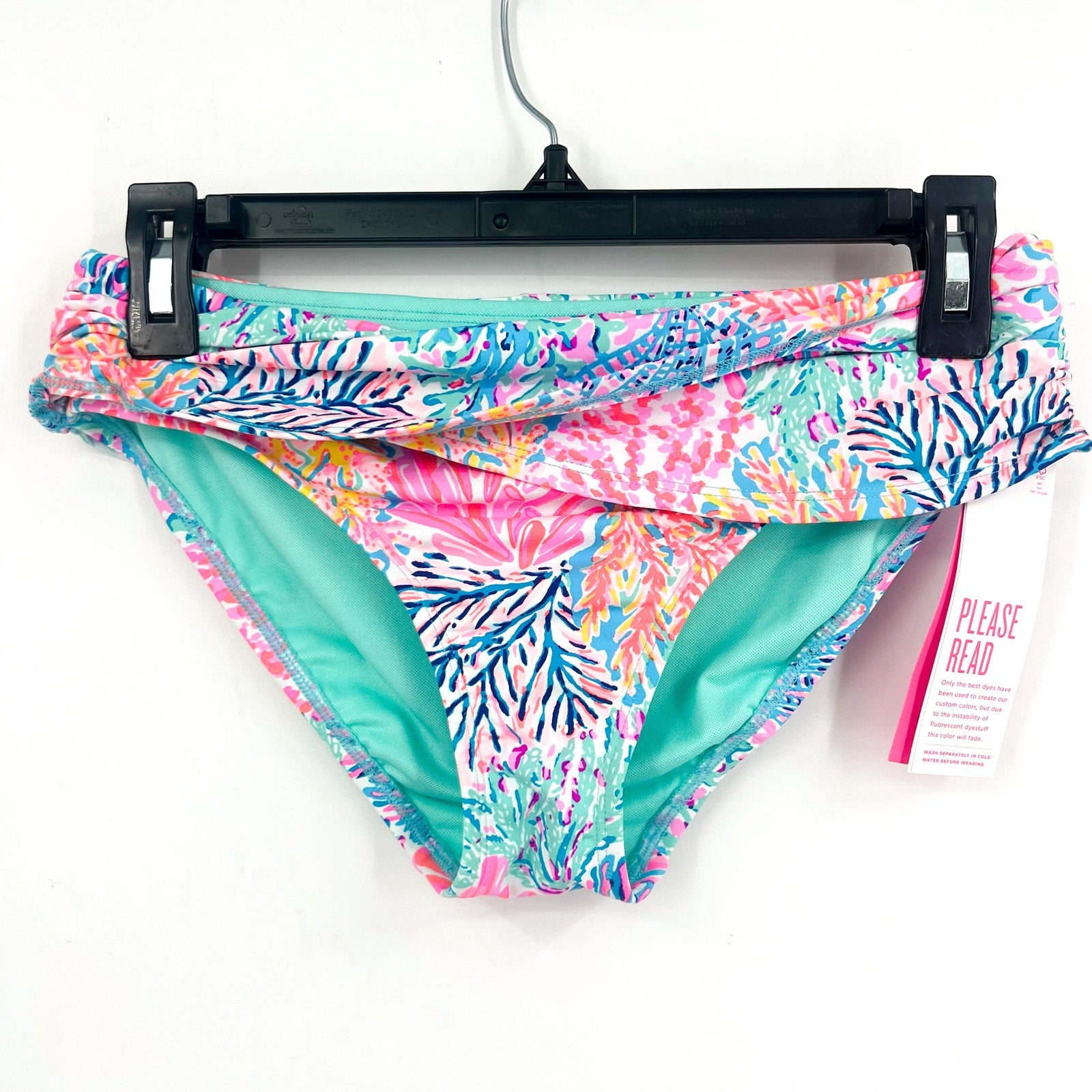LILLY PULITZER Lagoon Sarong Hipster Bikini Bottom Size 2 Blue Splashdance NWT