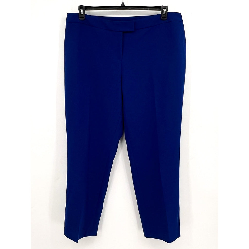 ANNE KLEIN Bowie Straight Ankle Pants 20W Magritte Blue Flat Front NWT