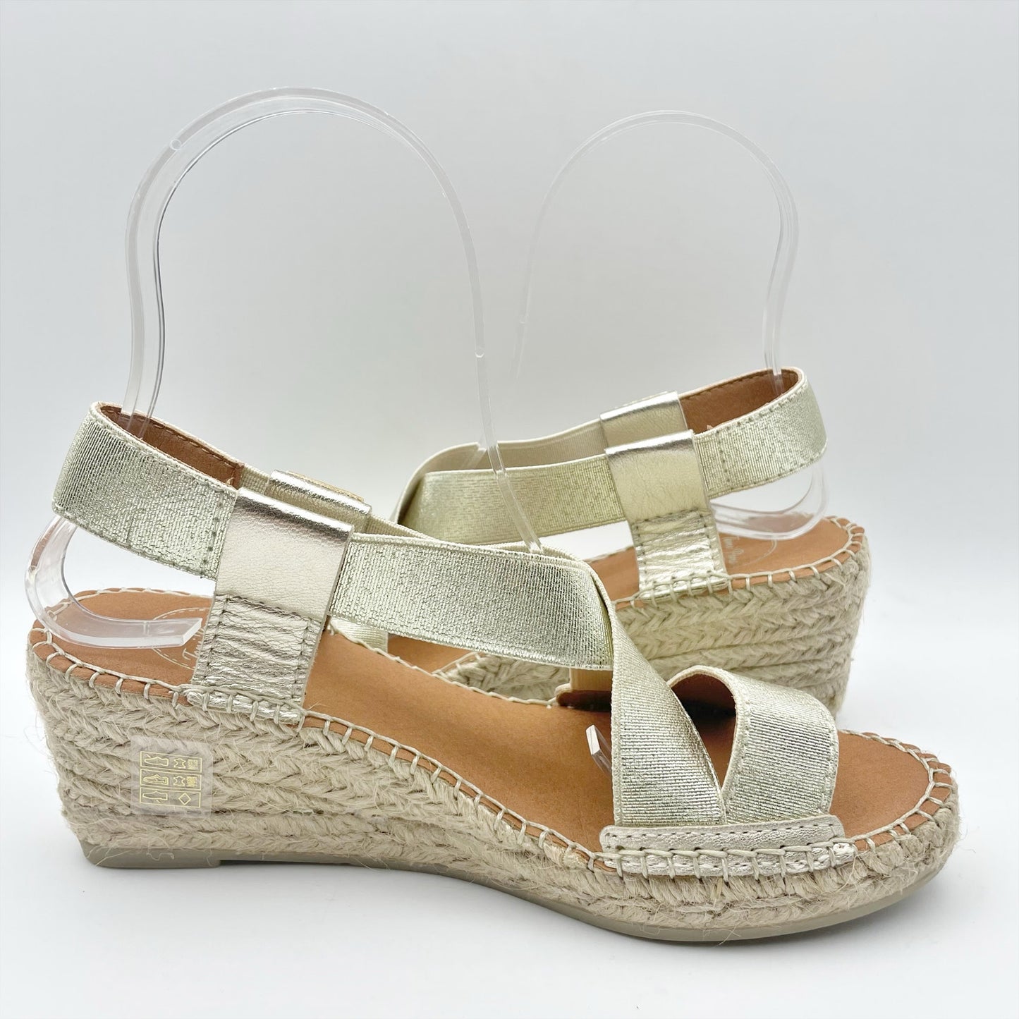 Toni Pons Womens Tura-RC Sandals EU 36 US 6 Gold Espadrille Wedge Heel NIB
