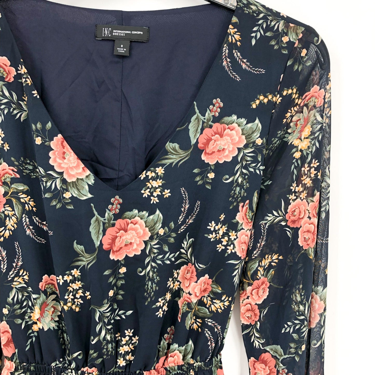 I.N.C. INTERNATIONAL CONCEPTS Maxi Dress 8 Blue Print Tidal Floral Boho NWT