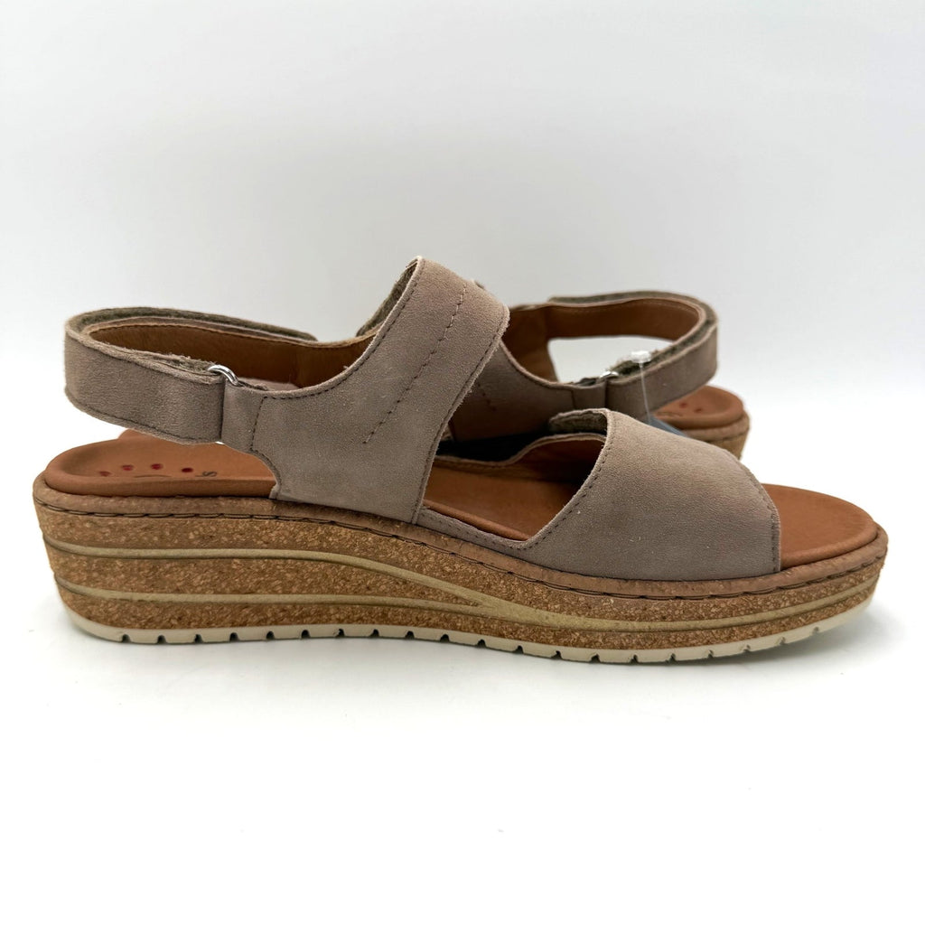 Mobils by Mephisto Womens Riley Wedge Sandals Size 10 EU 40 Light Taupe NIB