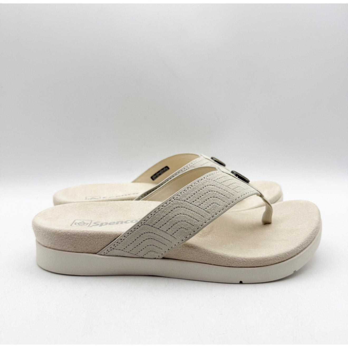 Spenco Waco Women's Laguna Ellie Flip Flop Sandal Size 5.5 WIDE Cloud Beige NIB