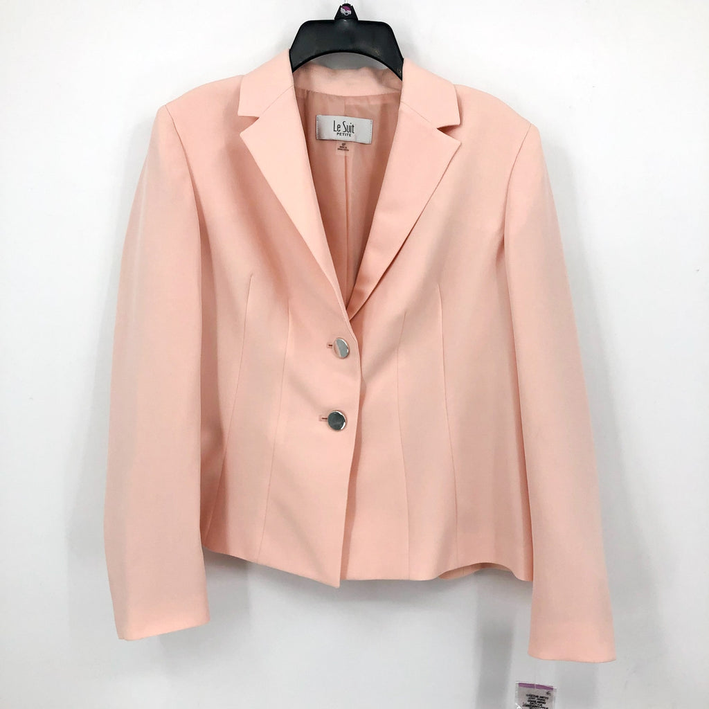 LE SUIT Womens 2 Button Suit Jacket 6 PETITE Light Blossom Pink Notch Blazer NWT