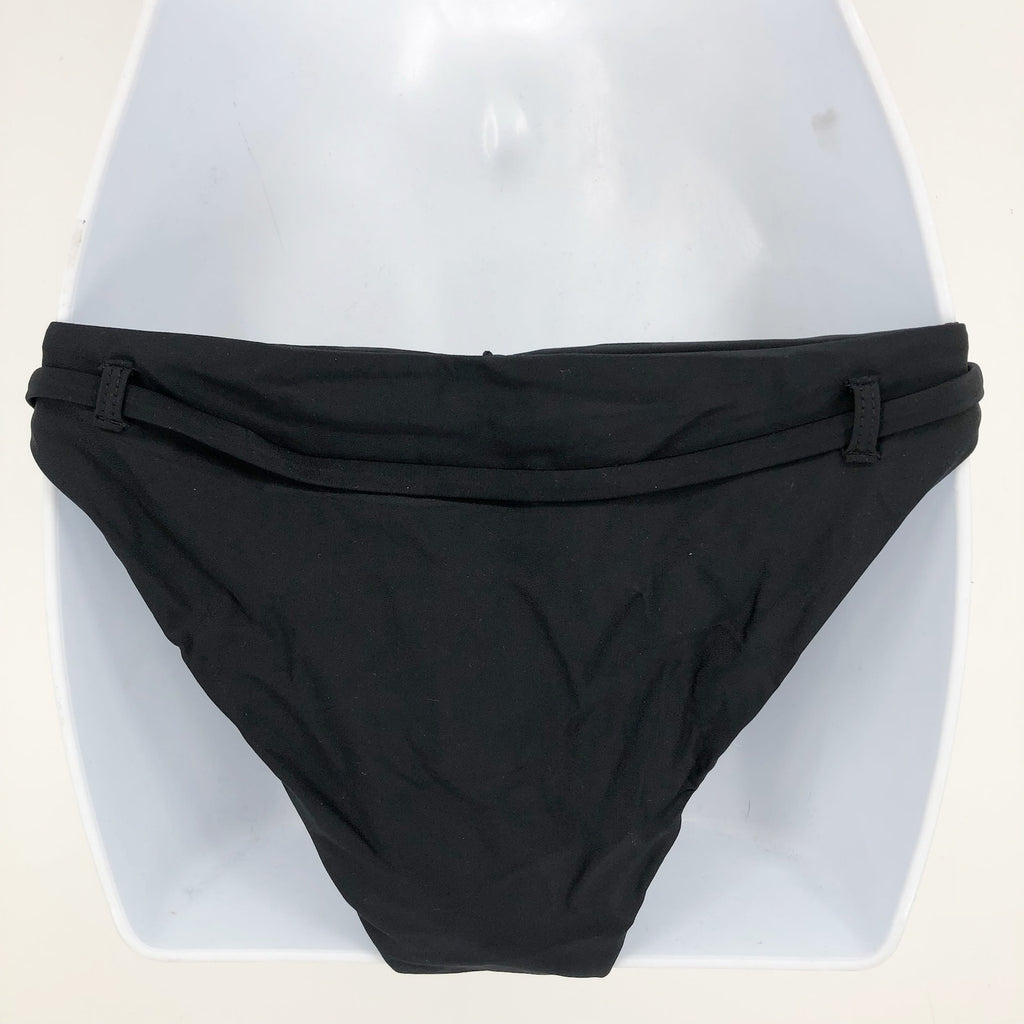 ANDIE SWIM The Riviera Bikini Bottom Small Black Belted Trim Basic NWT