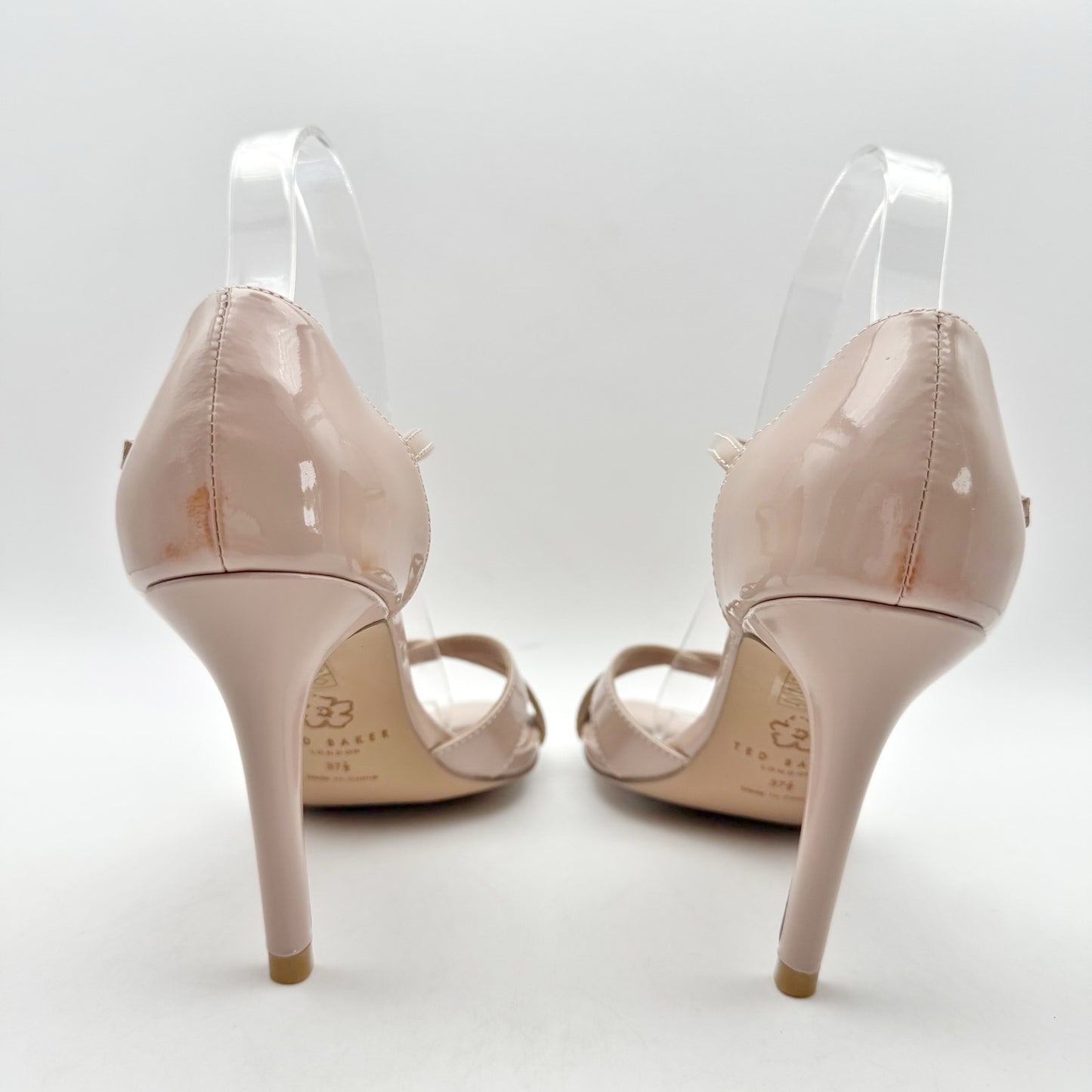 Ted Baker Womens Harinap Heeled Sandals EU 37.5 US 7.5 Nude Leather NIB