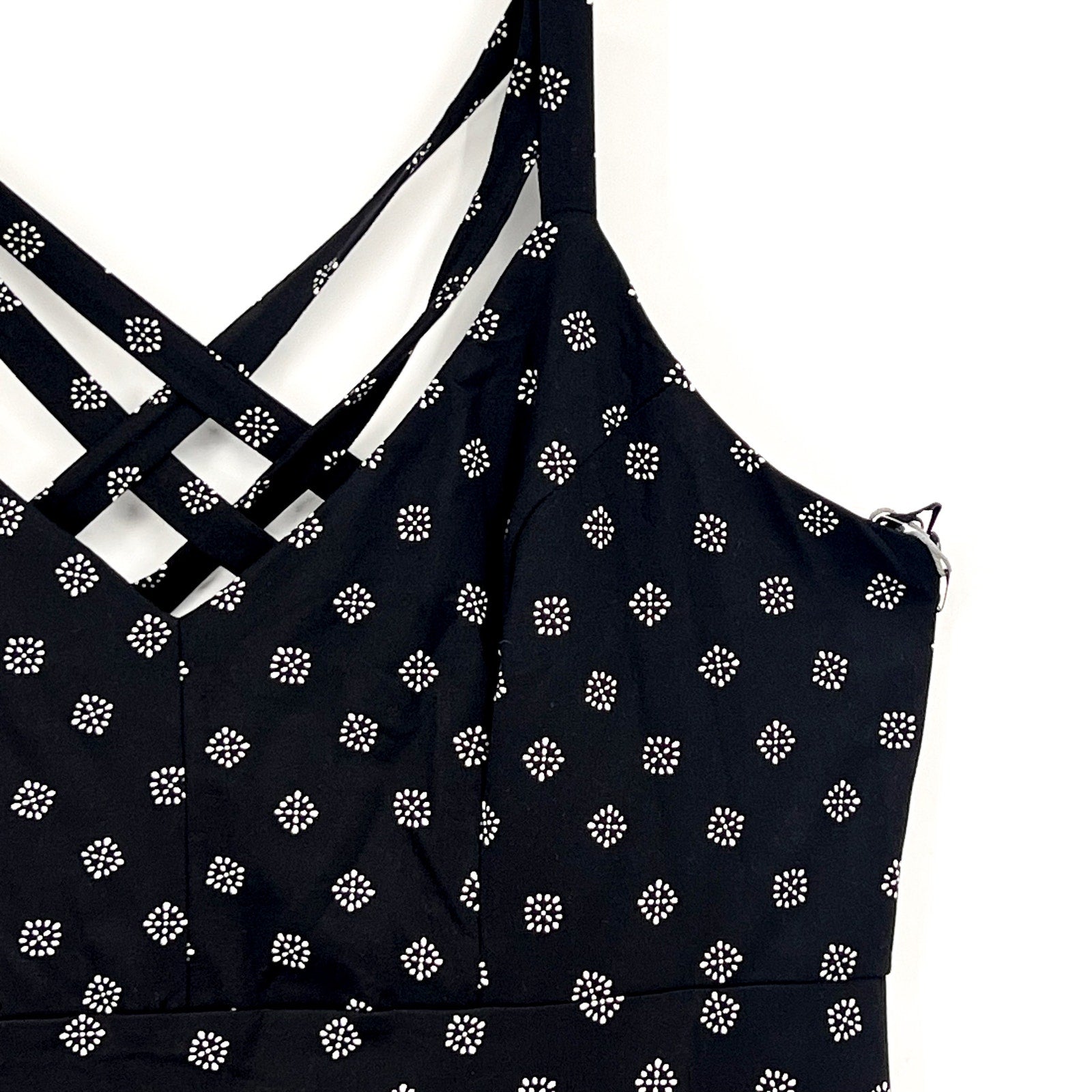 NINE BRITTON Women's Lizzy Brushed Knit Dress 2X Black White Print STITCHFIX NWT