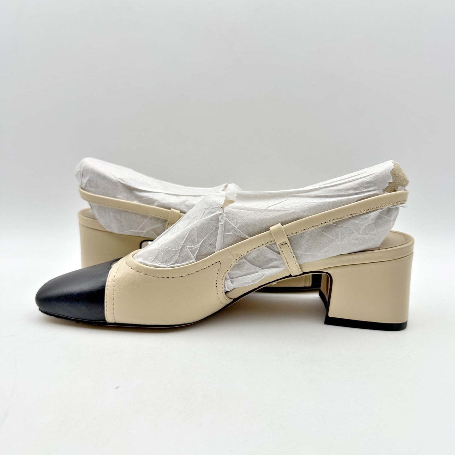 Sam Edelman Womens Tarra Slingback Pumps US 6 M Tan Black Leather NIB