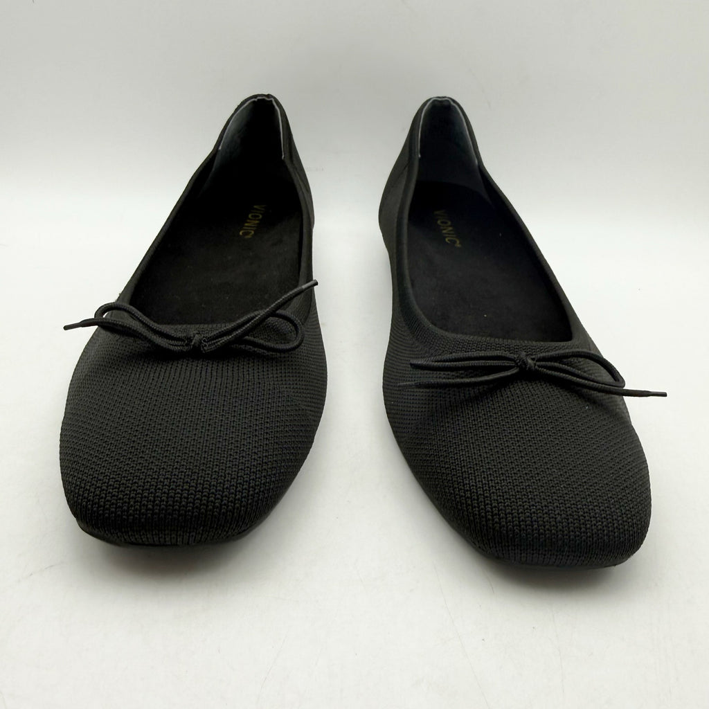 VIONIC Womens Klara Flats Size 11 Narrow EU 42 Black Knit NWOB