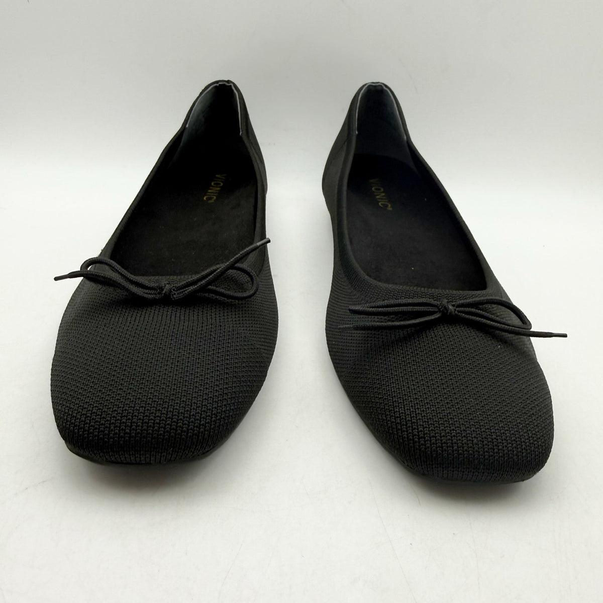 VIONIC Womens Klara Flats Size 11 Narrow EU 42 Black Knit NWOB