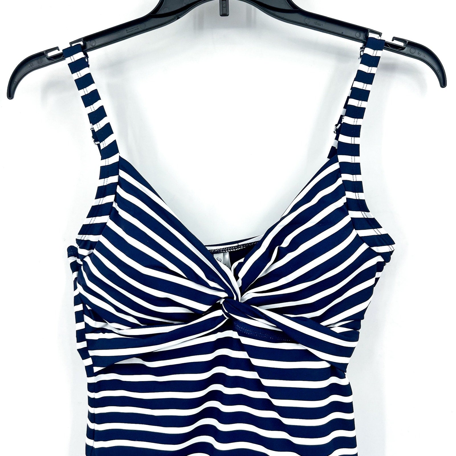 TOMMY BAHAMA Coastline Stripe Underwire Tankini Top Large Blue White NWT