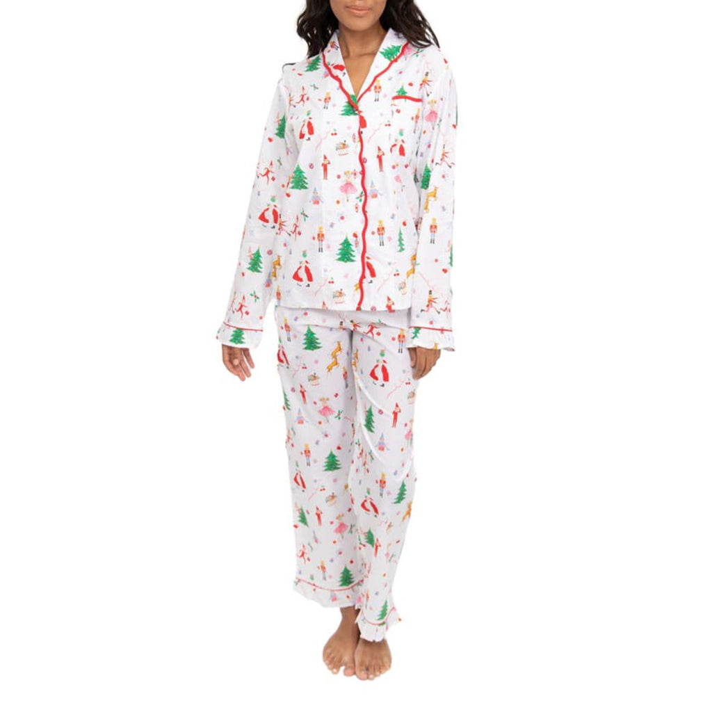 SANT AND ABEL X KATHY HILTON Christmas Magic Cotton Pajamas Set XL White NWT