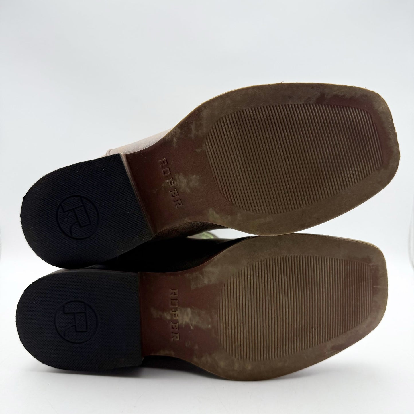 Roper Kids Eastwood Calf-High Boots US 6 EU 37 Brown Green Western NIB