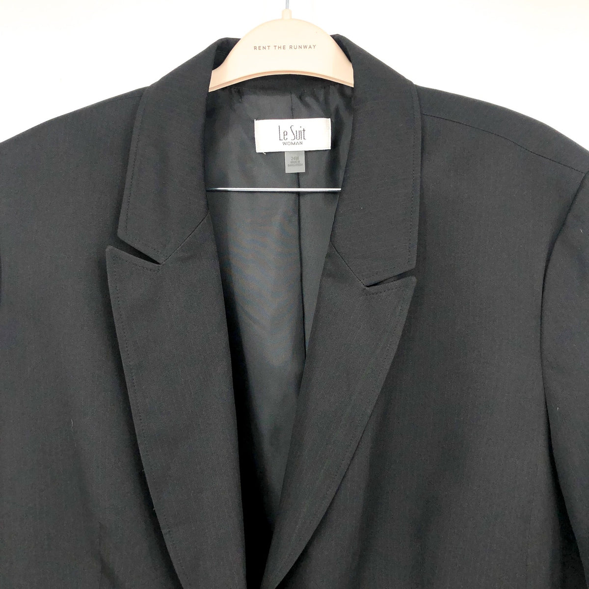 LE SUIT Women's Single Button Suit Jacket Size 24W Black Blazer NWT