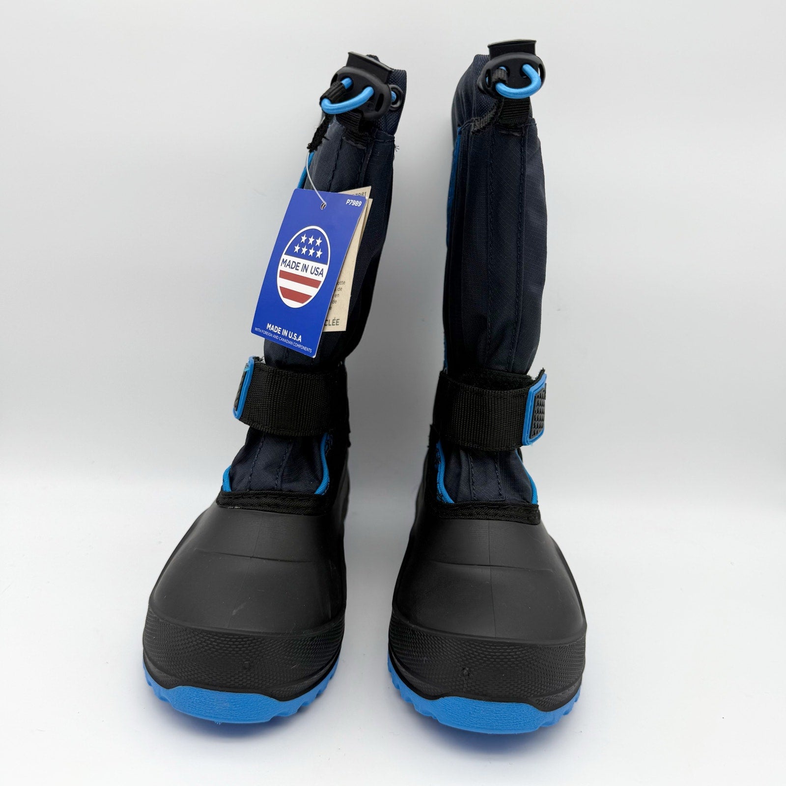 Kamik Kids Snowfall P Winter Boots US 2 EU 33.5 Blue Black Waterproof NIB