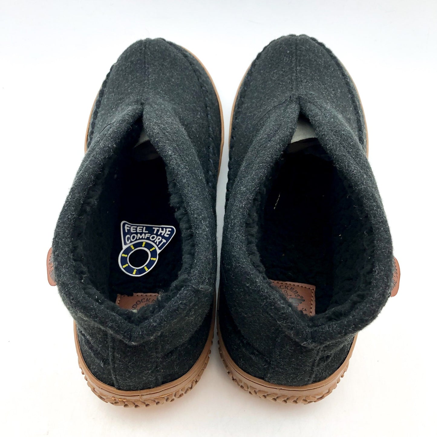 Dockers Mens Rugged Slip-On Slipper Boots US 10 Grey Wool Round Toe NIB