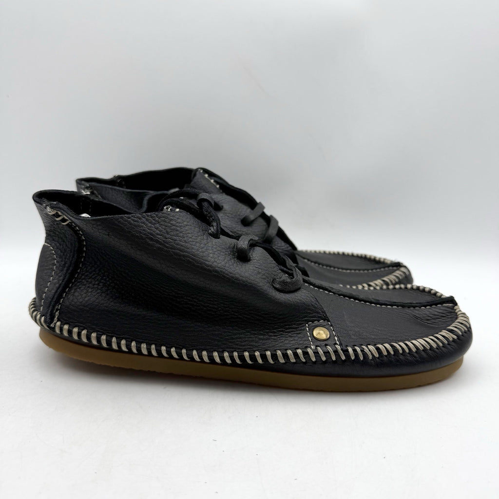 RE/DONE Womens Metal Oxford Shoes EU 37 US 7 Black Leather NWOB