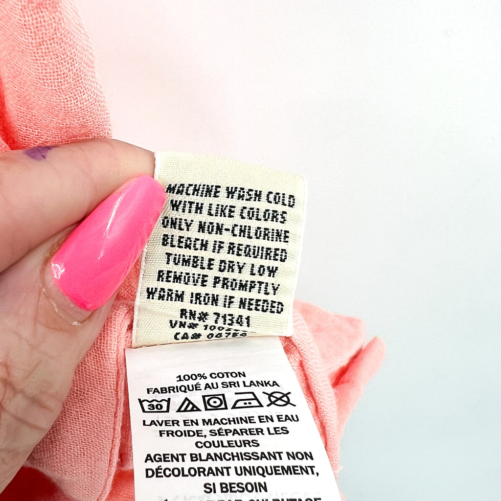 L.L. BEAN Women's Cloud Gauze Short Sleeve Shirt Medium Reg Coral Quartz NWT