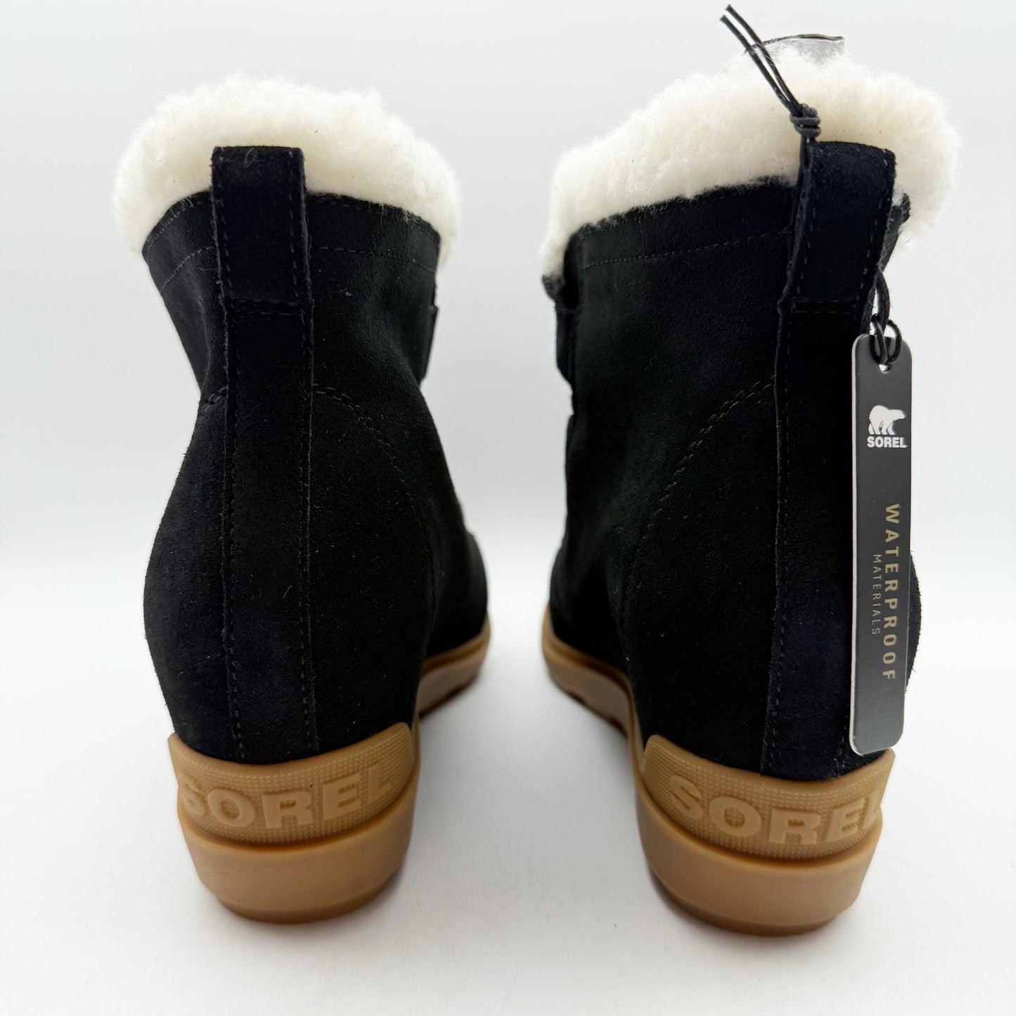 SOREL Womens Evie II Cozy Booties US 11 EU 42 Black Waterproof Leather NIB