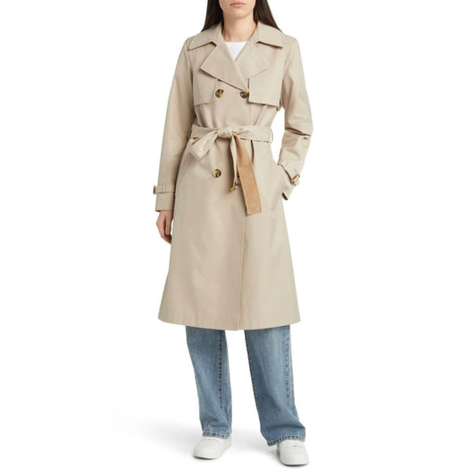 SAM EDELMAN Trench Coat Birch Corduroy Contrast Large