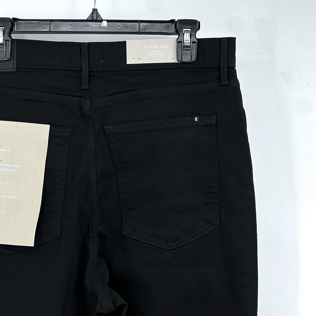 EVERLANE Womens Way-High Skinny Jeans 33x26 US 16 Crop Black Denim NWT