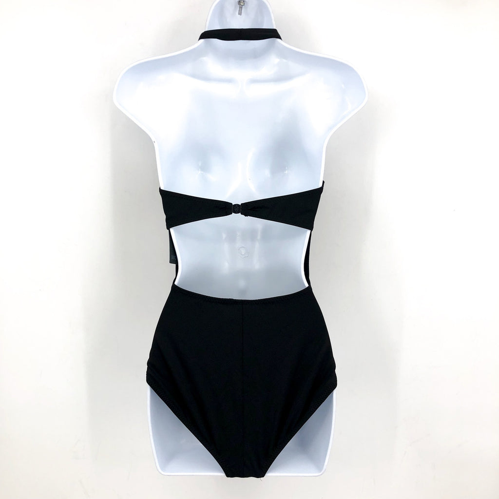 NORMA KAMALI Women's Halter Mio One Piece Swimsuit Medium Black Underwire NWT